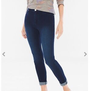 Zenergy by Chico's | Medium Wash Knit Denim Straight Leg Bottoms 1 (M/8)